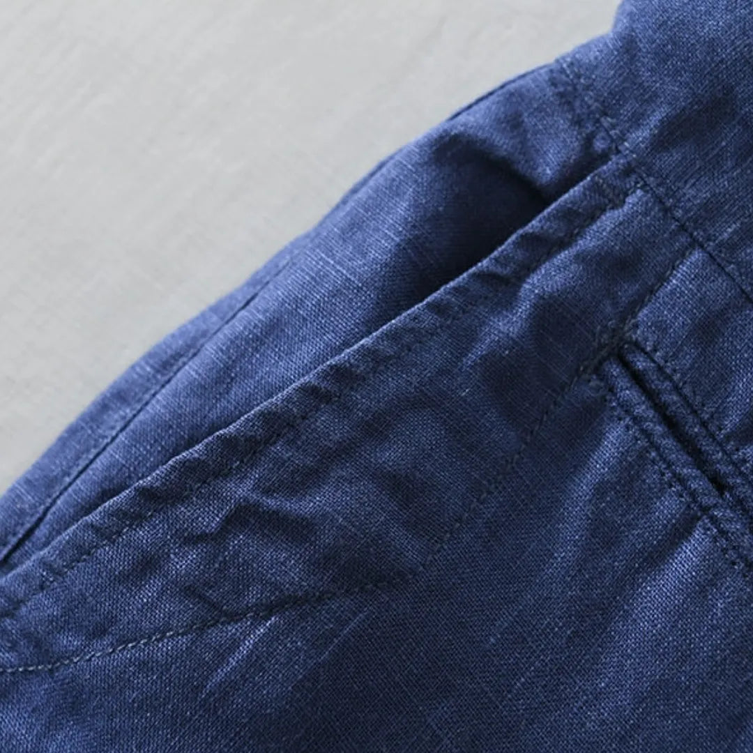 Bermuda de Linho Toulouse Azul