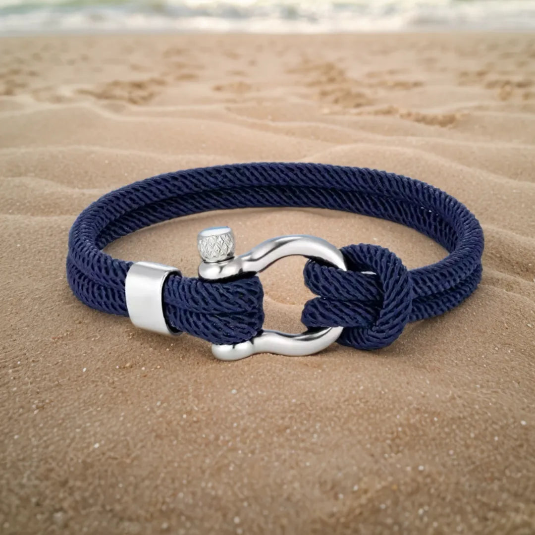 Pulseira de Corda Náutica Navy