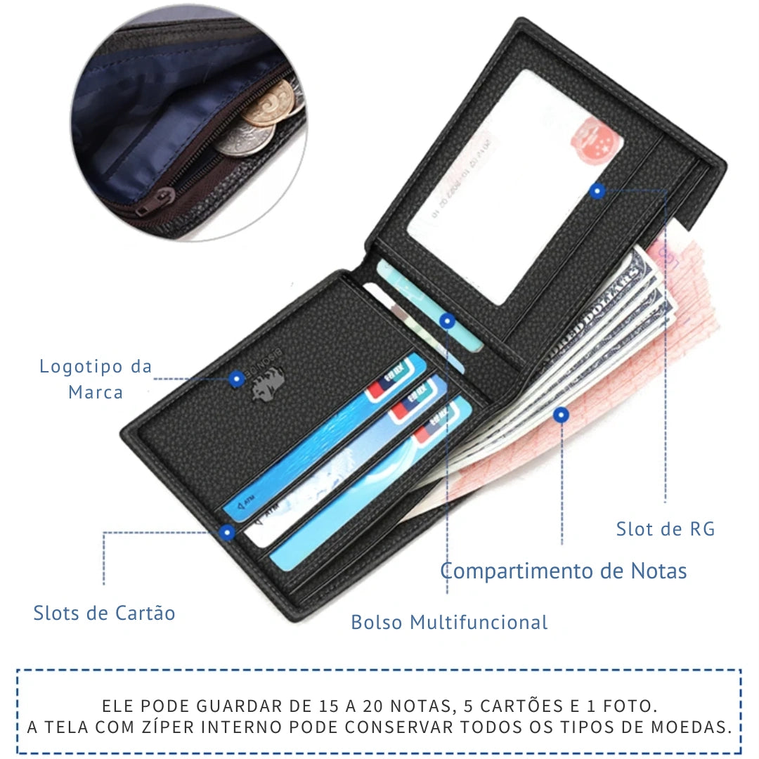 Carteira Masculina Bison Denim Mono