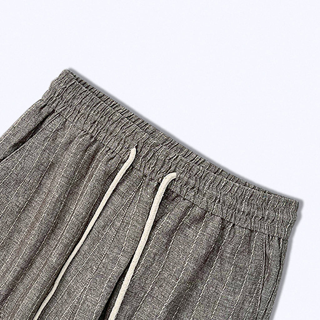 Calça de Linho Listrada Newport