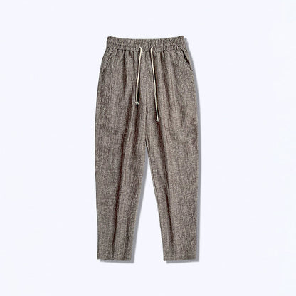 Calça de Linho Listrada Newport