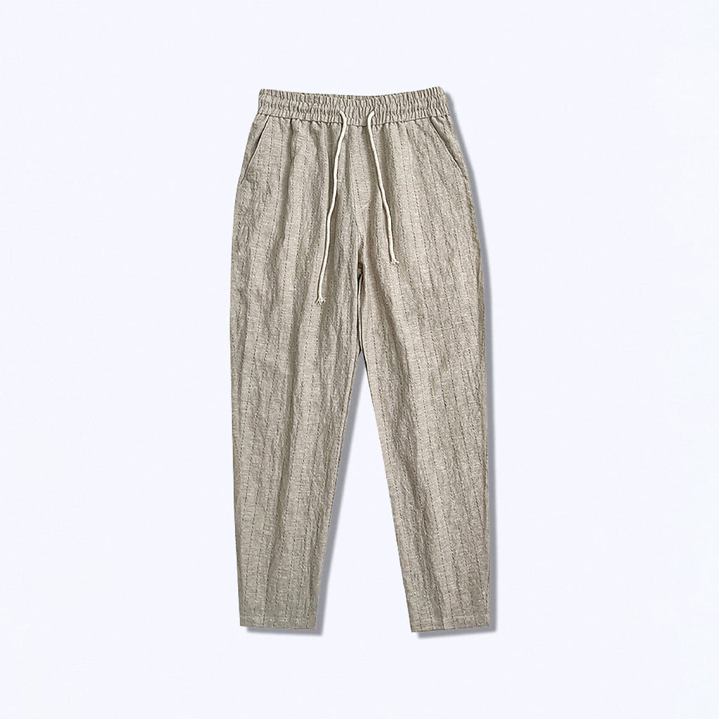 Calça de Linho Listrada Newport