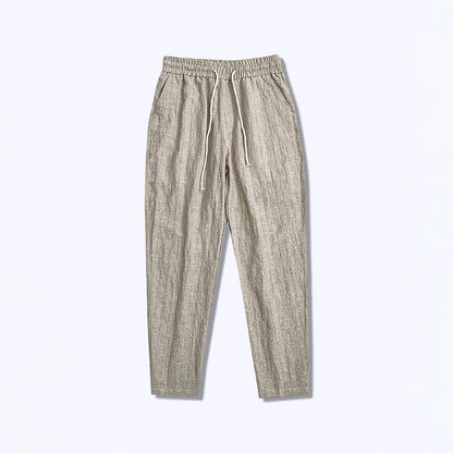 Calça de Linho Listrada Newport