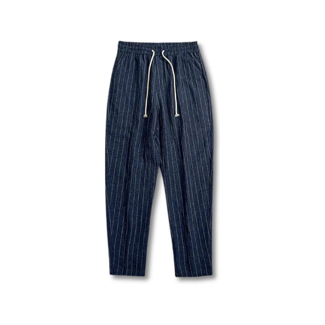 Calça de Linho Listrada Newport