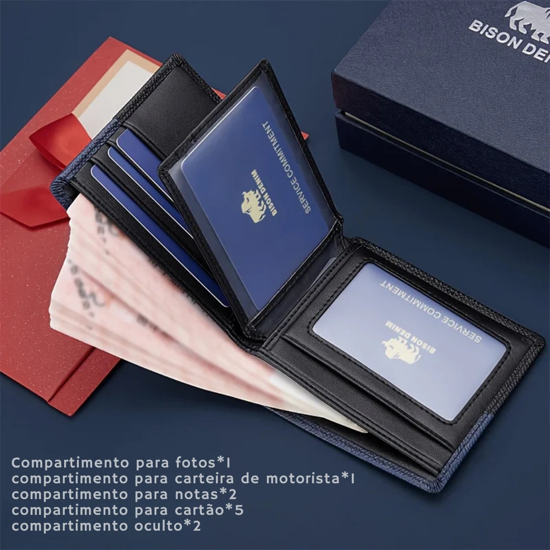 Carteira Masculina Bison Denim Onyx