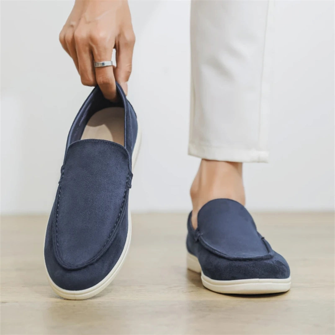 Loafer Masculino Suede Azul Marinho