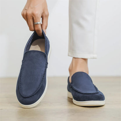 Loafer Masculino Suede Azul Marinho