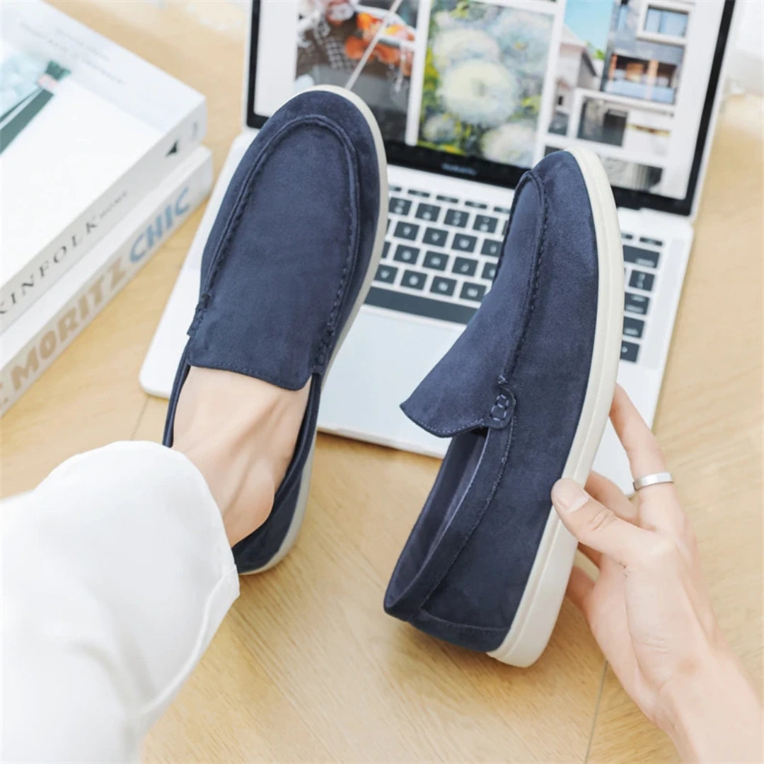 Loafer Masculino Suede Azul Marinho