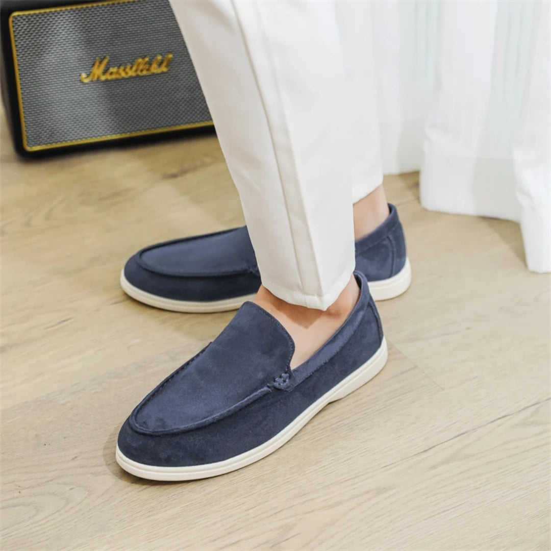 Loafer Masculino Suede Azul Marinho