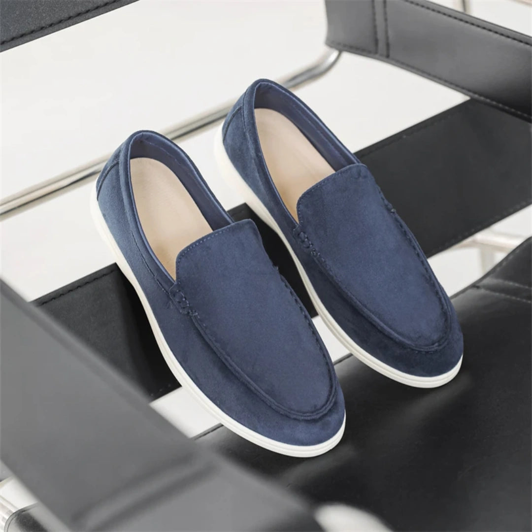 Loafer Masculino Suede Azul Marinho
