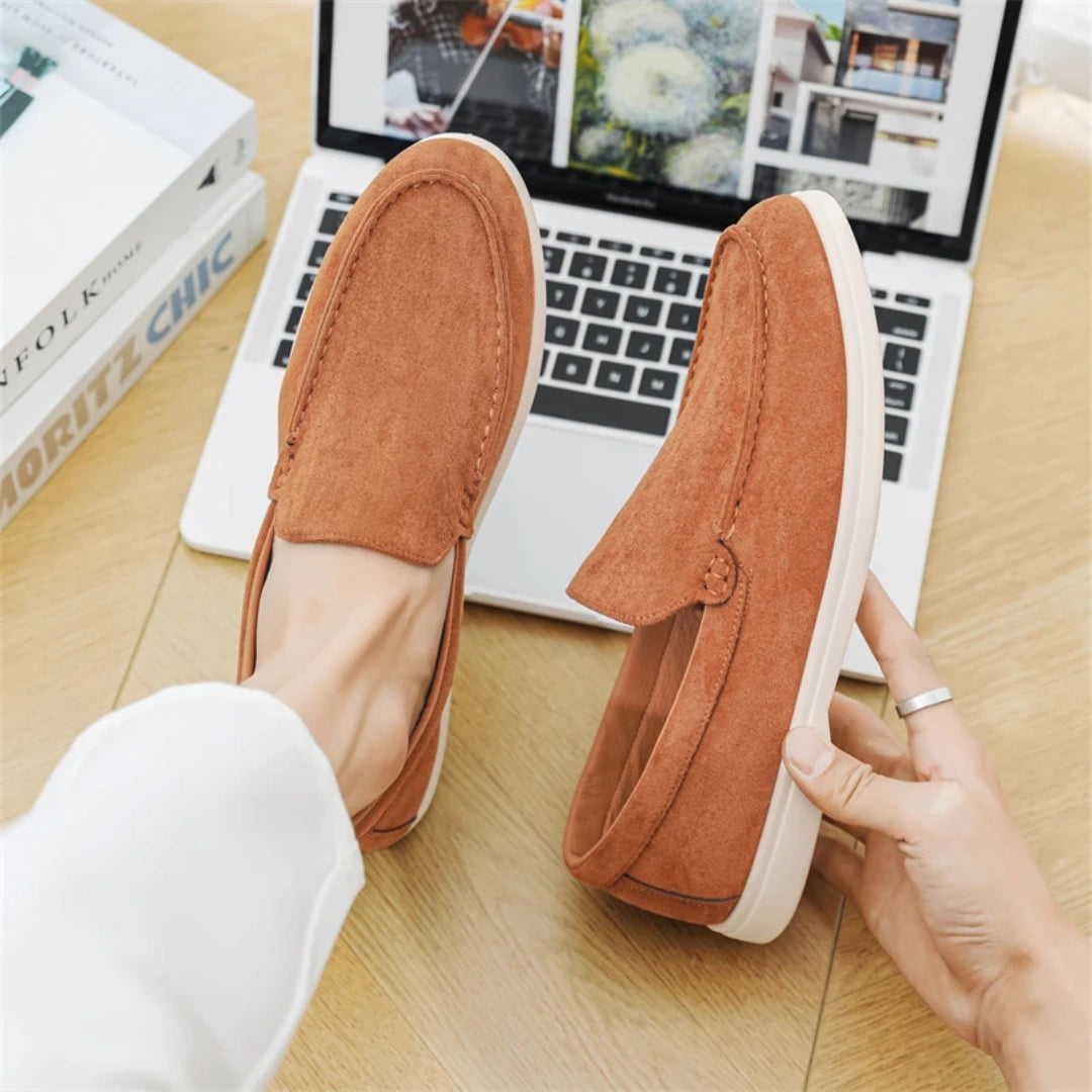 Loafer Masculino Suede Brent Laranja