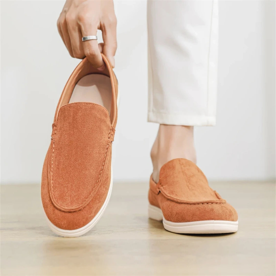 Loafer Masculino Suede Brent Laranja