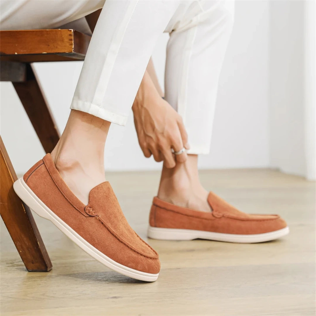 Loafer Masculino Suede Brent Laranja
