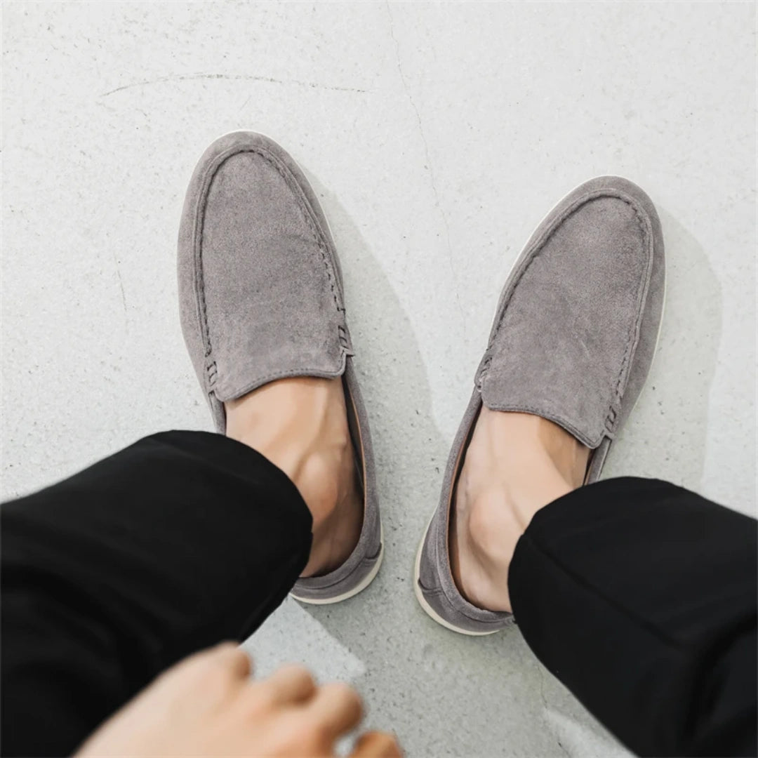 Loafer Masculino Suede Cinza