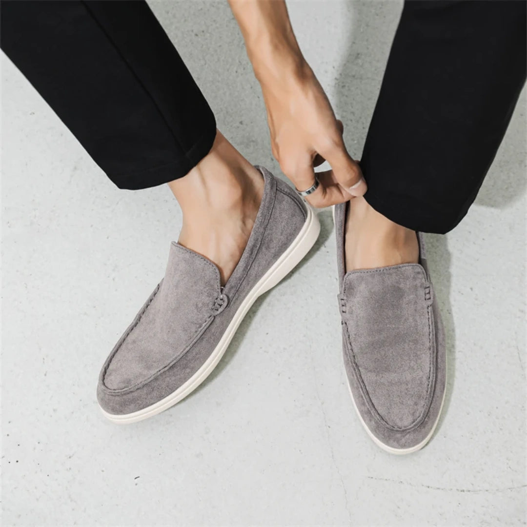 Loafer Masculino Suede Cinza