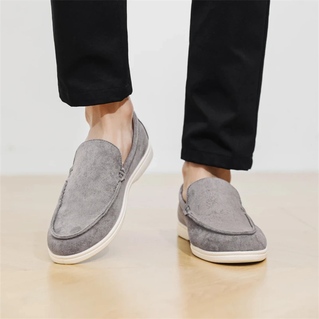 Loafer Masculino Suede Cinza