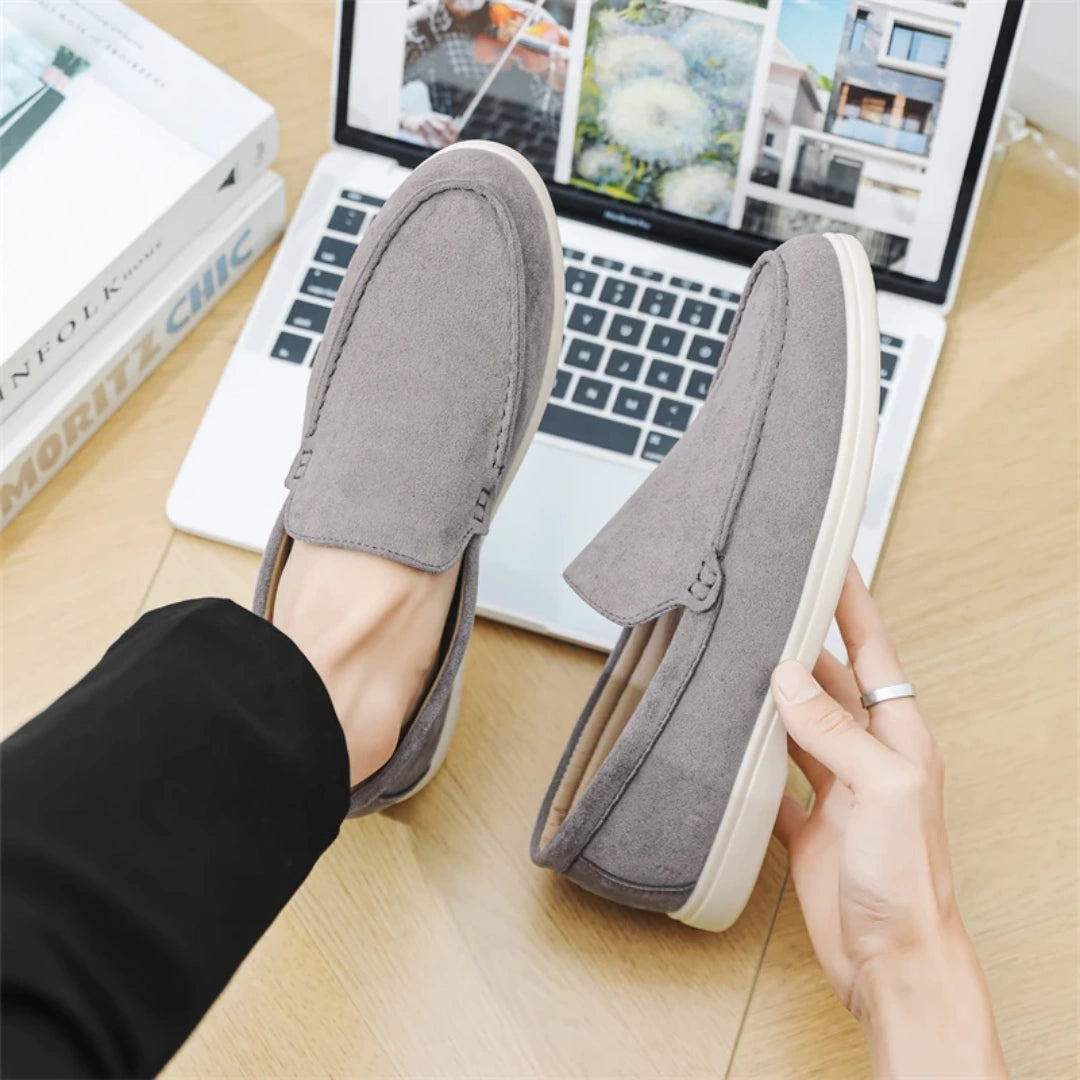 Loafer Masculino Suede Cinza