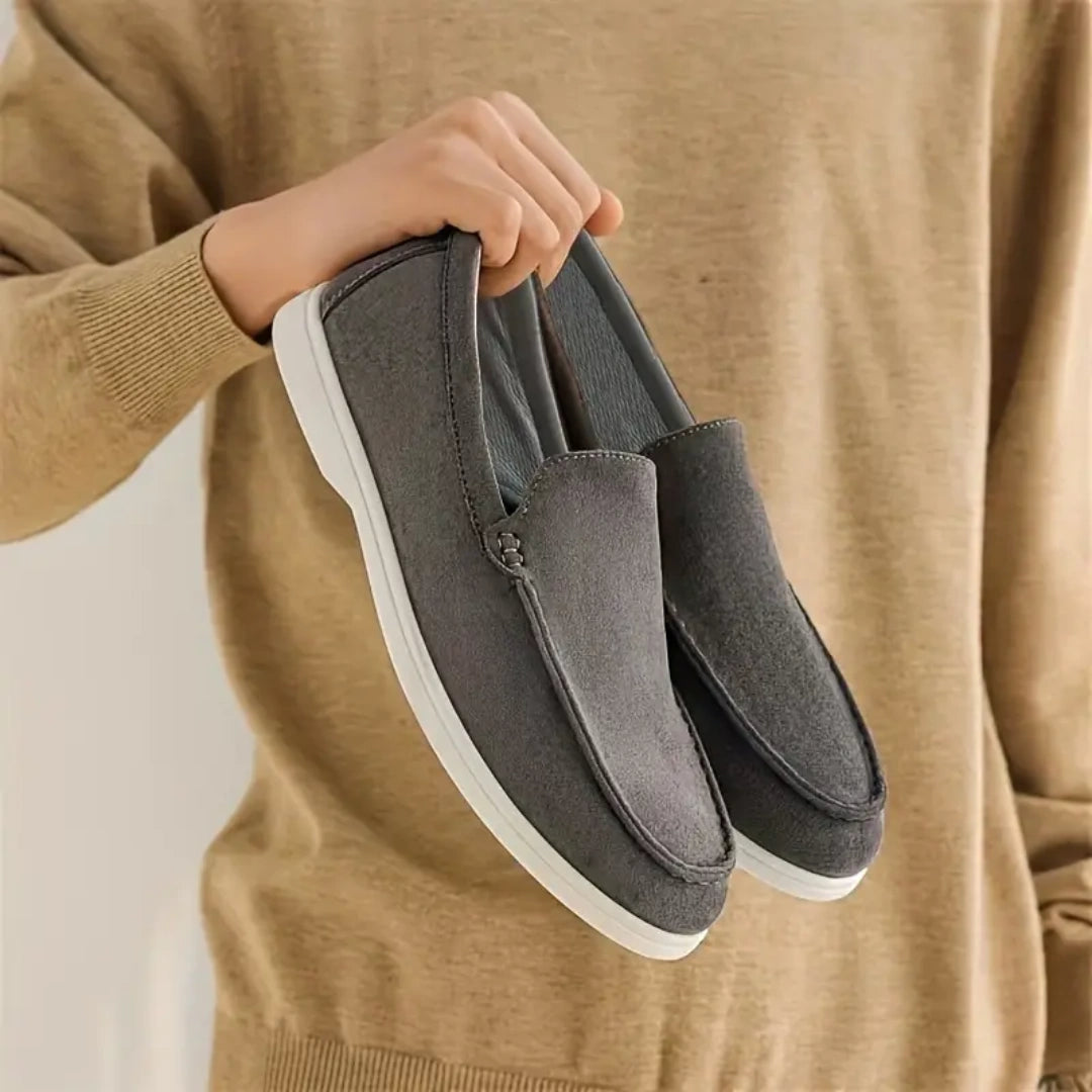 Loafer Masculino Suede Cinza Escuro