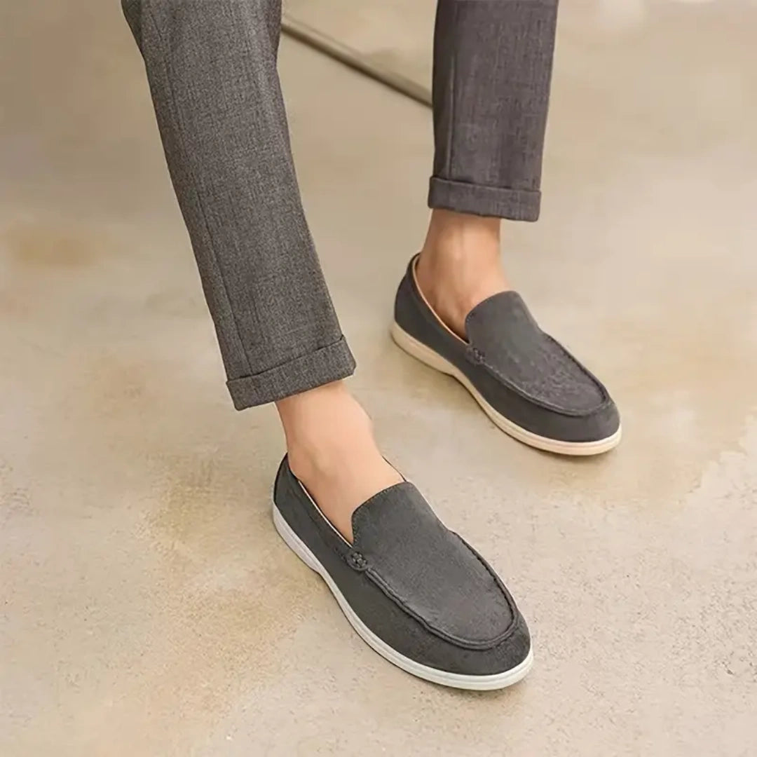 Loafer Masculino Suede Cinza Escuro