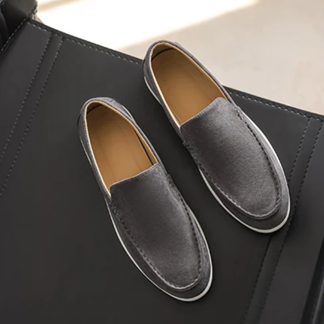 Loafer Masculino Suede Cinza Escuro