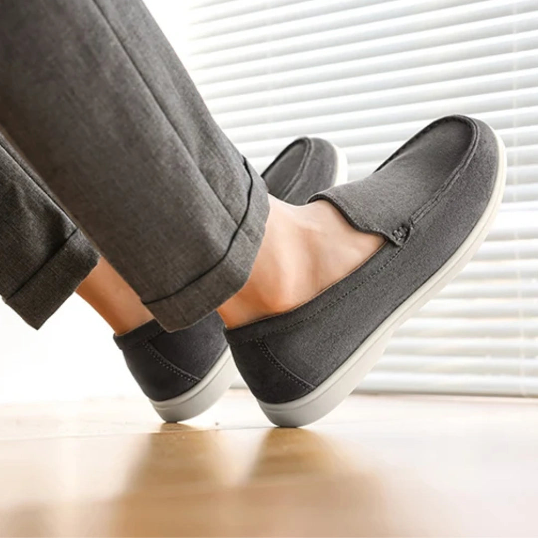 Loafer Masculino Suede Cinza Escuro