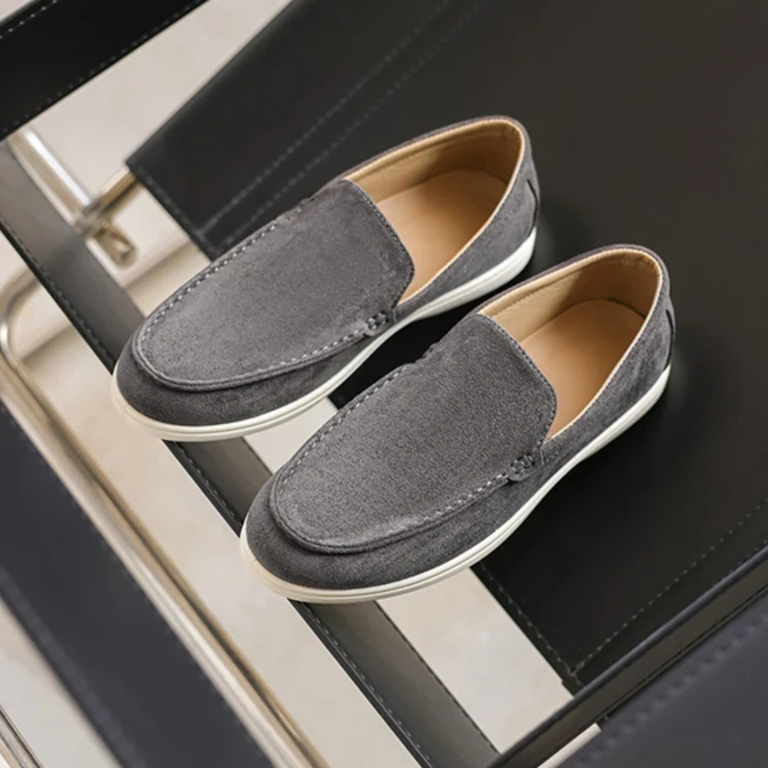 Loafer Masculino Suede Cinza Escuro