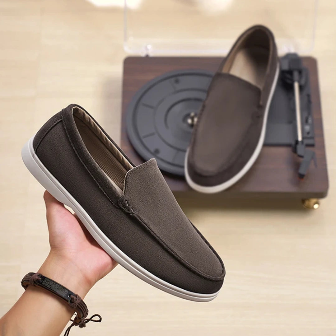 Loafer Masculino Suede Marrom Café