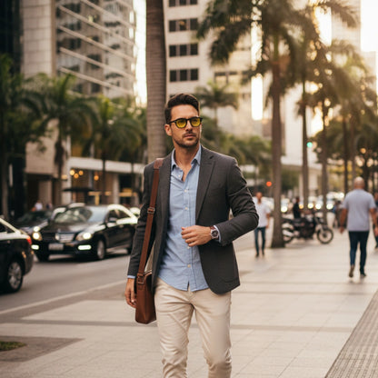 Óculos Masculino Colorful Amarelo