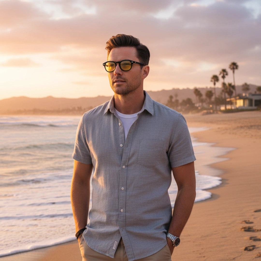 Óculos Masculino Colorful Amarelo