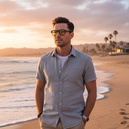 Óculos Masculino Colorful Amarelo