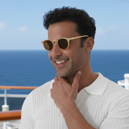 Óculos Masculino Old Money Areia