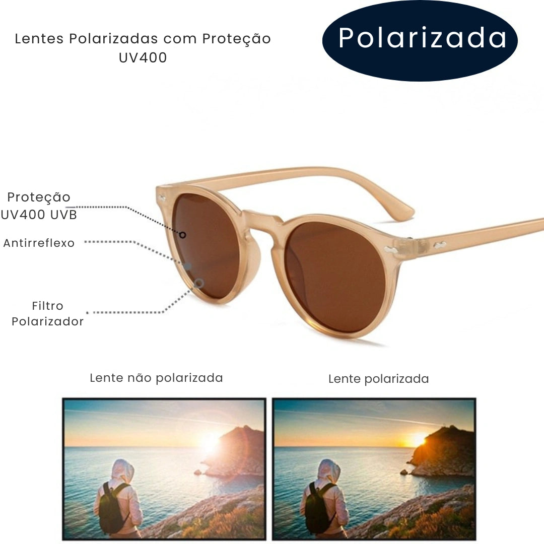 Óculos Masculino Old Money Areia